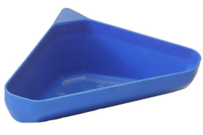Angled food trough